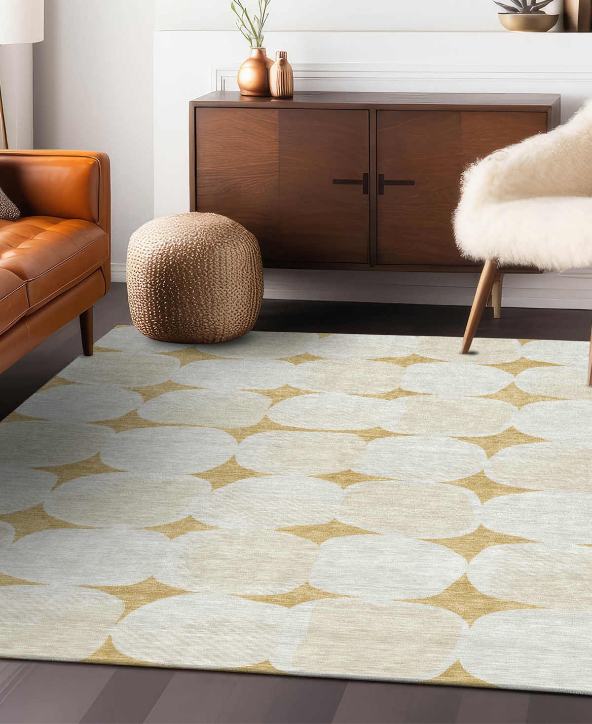 Addison Chantille Acn870 5'x7'6" Area Rug In Gold