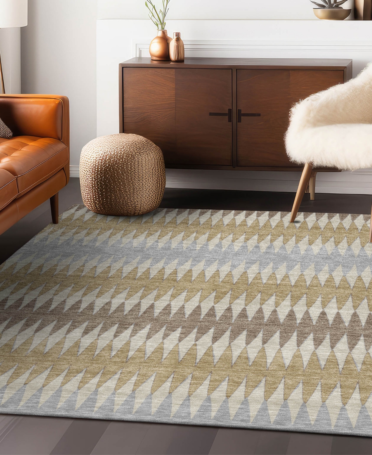 Addison Chantille Acn867 5'x7'6" Area Rug In Beige