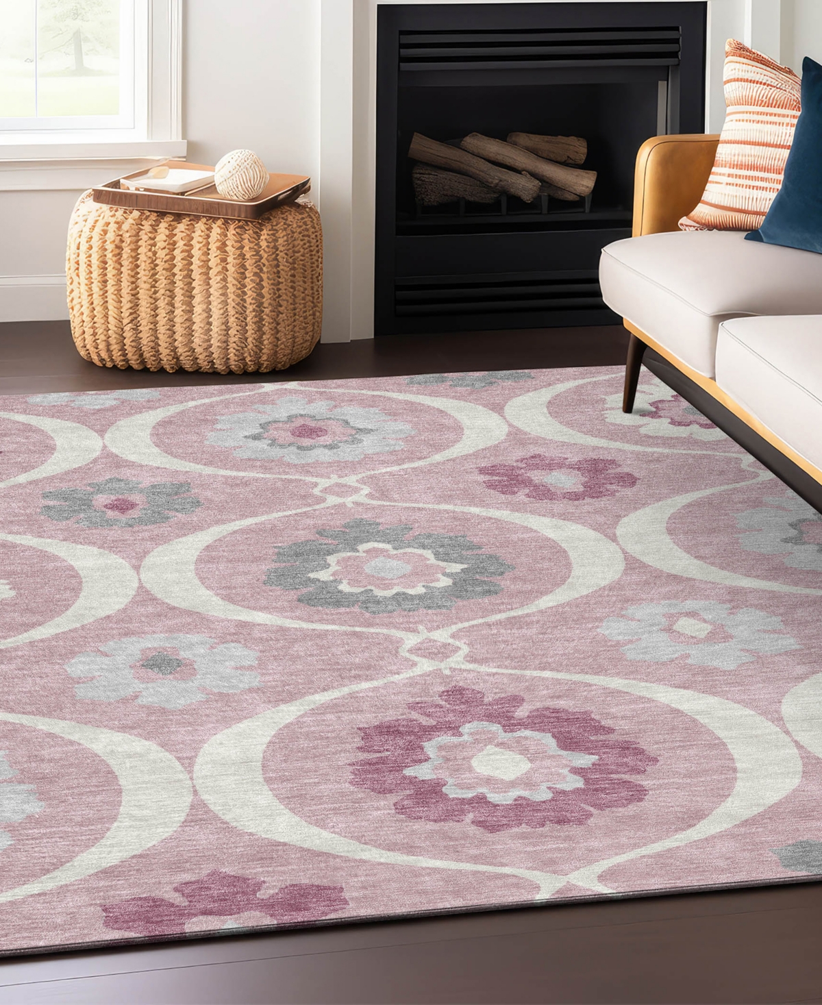 Addison Chantille Acn858 5'x7'6" Area Rug In Pink