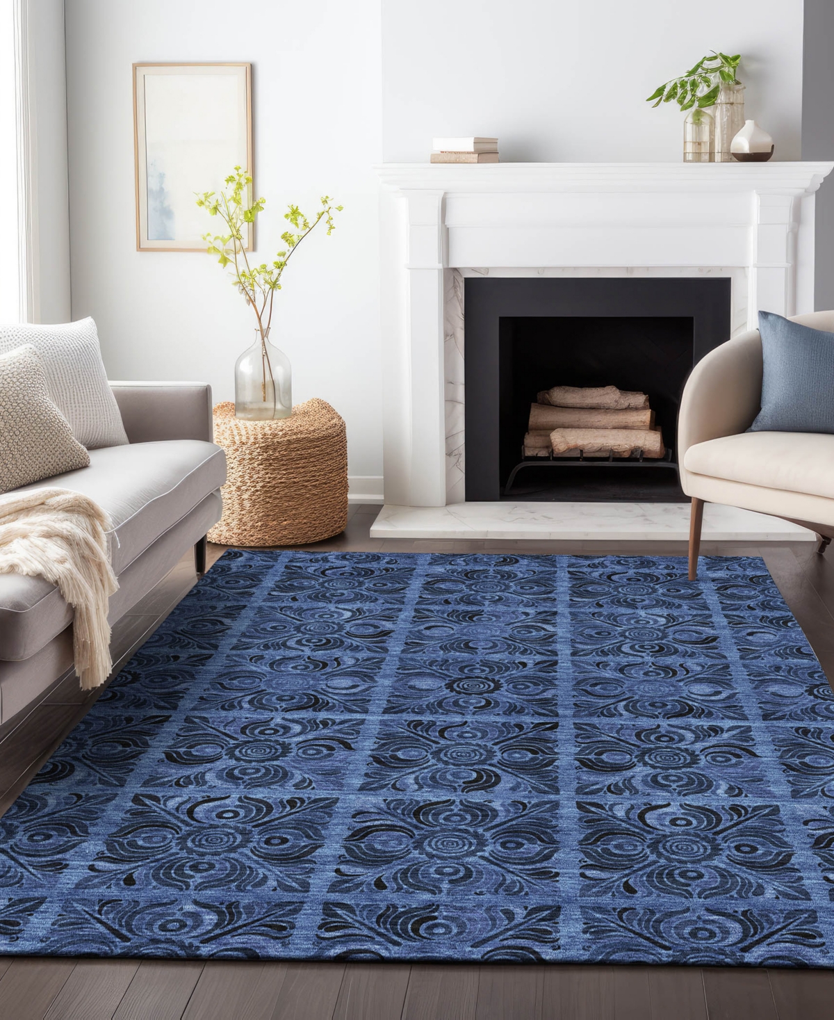 Addison Chantille Acn853 3'x5' Area Rug In Denim