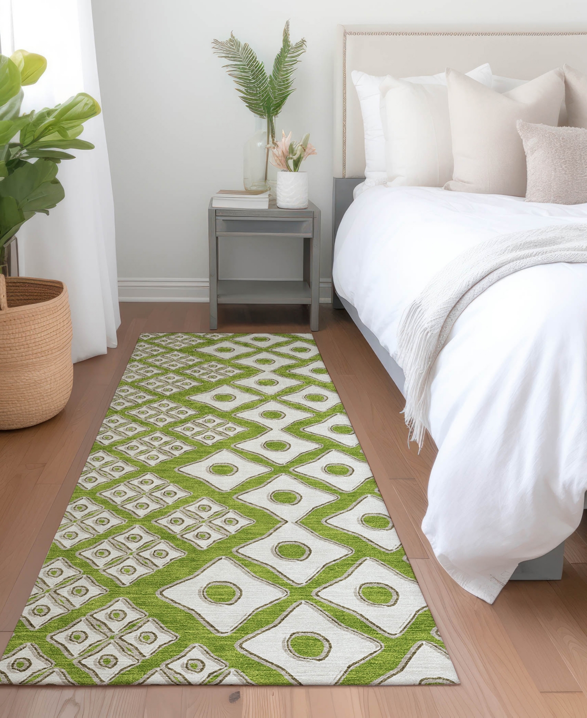 Addison Chantille Acn866 2'3"x7'6" Runner Area Rug In Lime