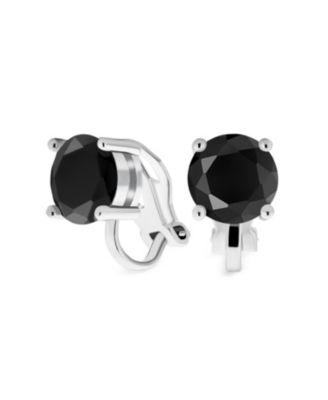 Classic 2CT Solitaire Round Cubic Zirconia CZ Clip On Stud Earrings Non Piercing