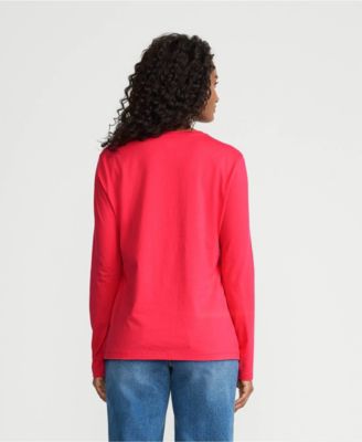 Women's Tall Supima Cotton Long Sleeve Crewneck T-Shirt