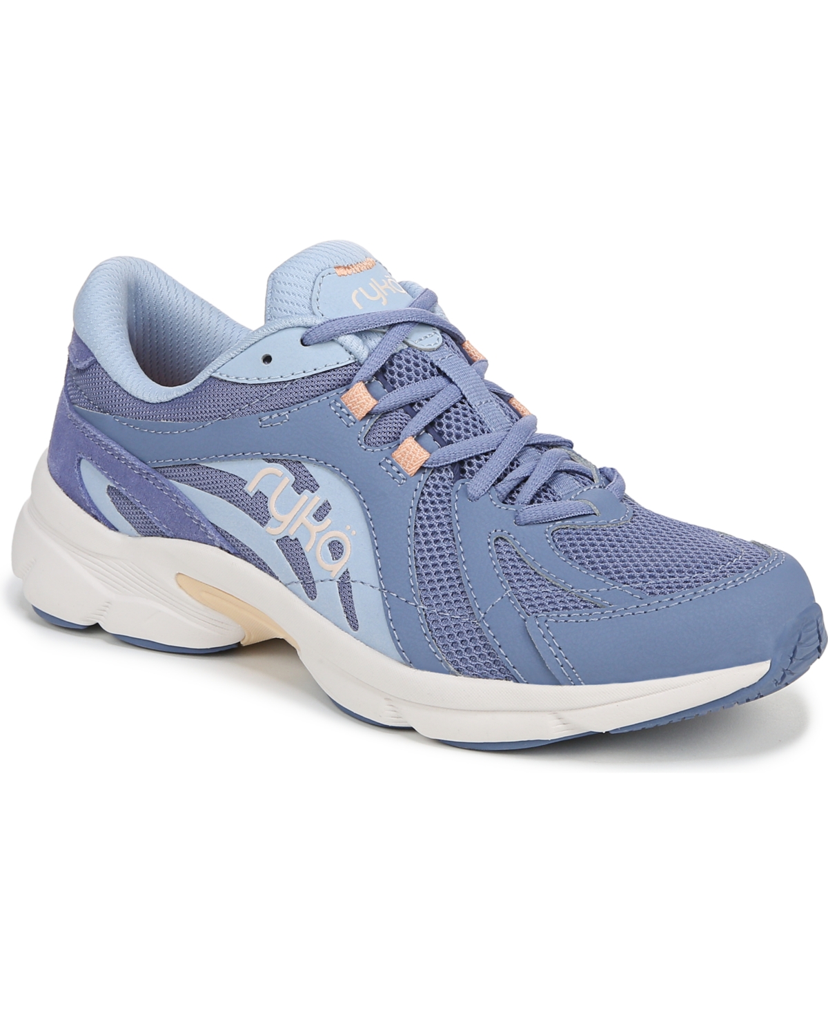 Ryka Women's Skylift Lace Up Walking Sneakers - Manor Blue Mesh/Leather/Faux Leather