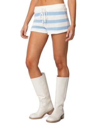 Womens Amaris Striped Knit Shorts
