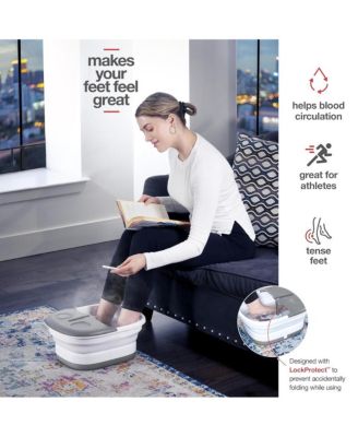 Heated Jets Foot Spa w/Remote, Pumice Stone, Collapsible Design, Bubbles, Vibration, Massage