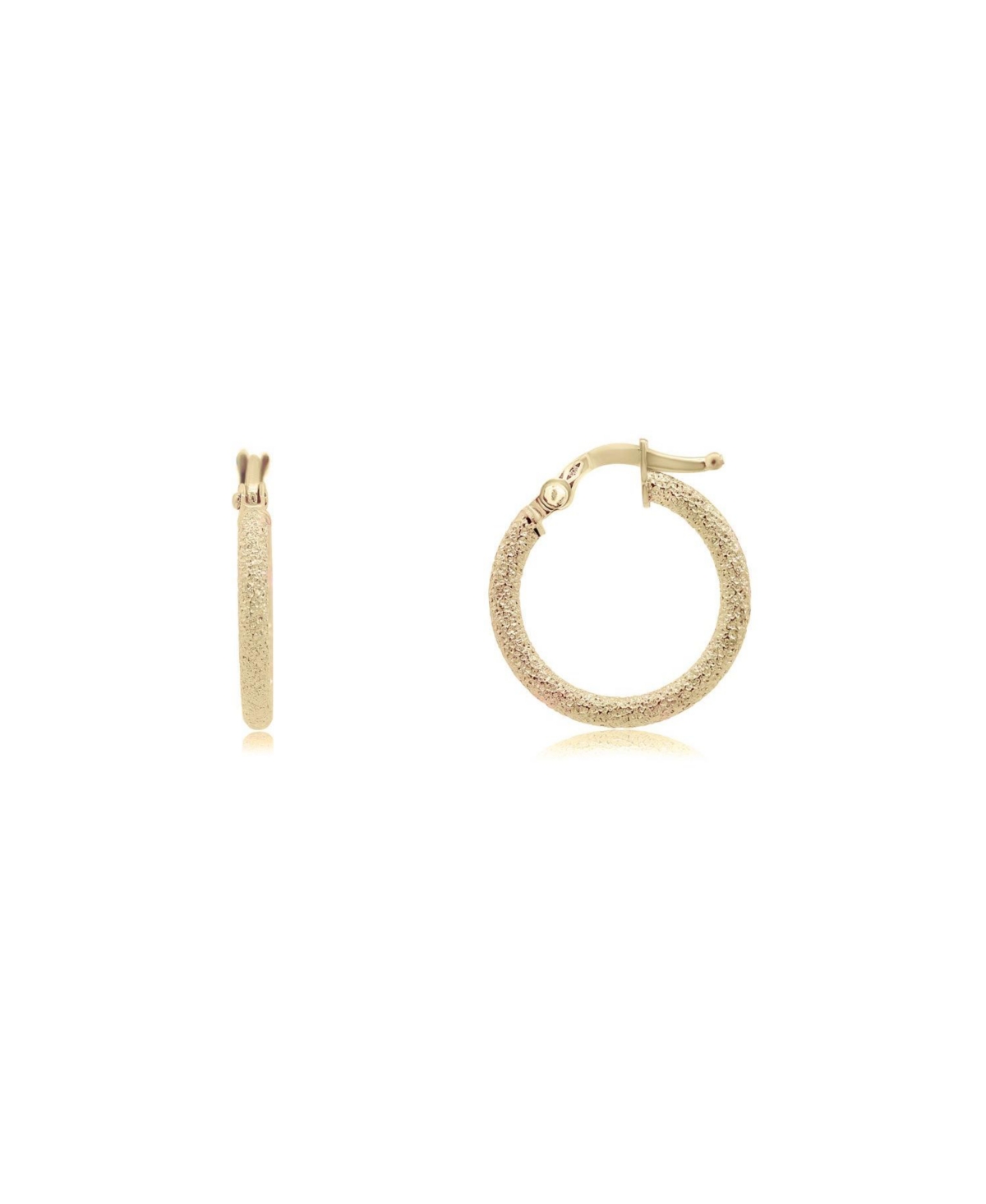 Mini Mesh Gold Hoop Earrings 14K Yellow Gold - Gold