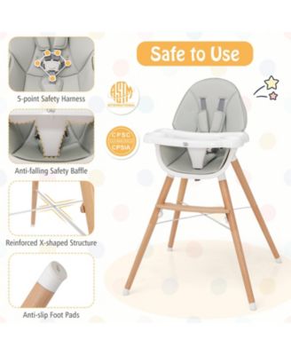 Boys High Chair with Dishwasher Safe Tray