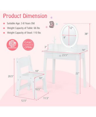 Kids Vanity Set with Lighted Mirror Fun and Stylish Dressing Table for Toddlers
