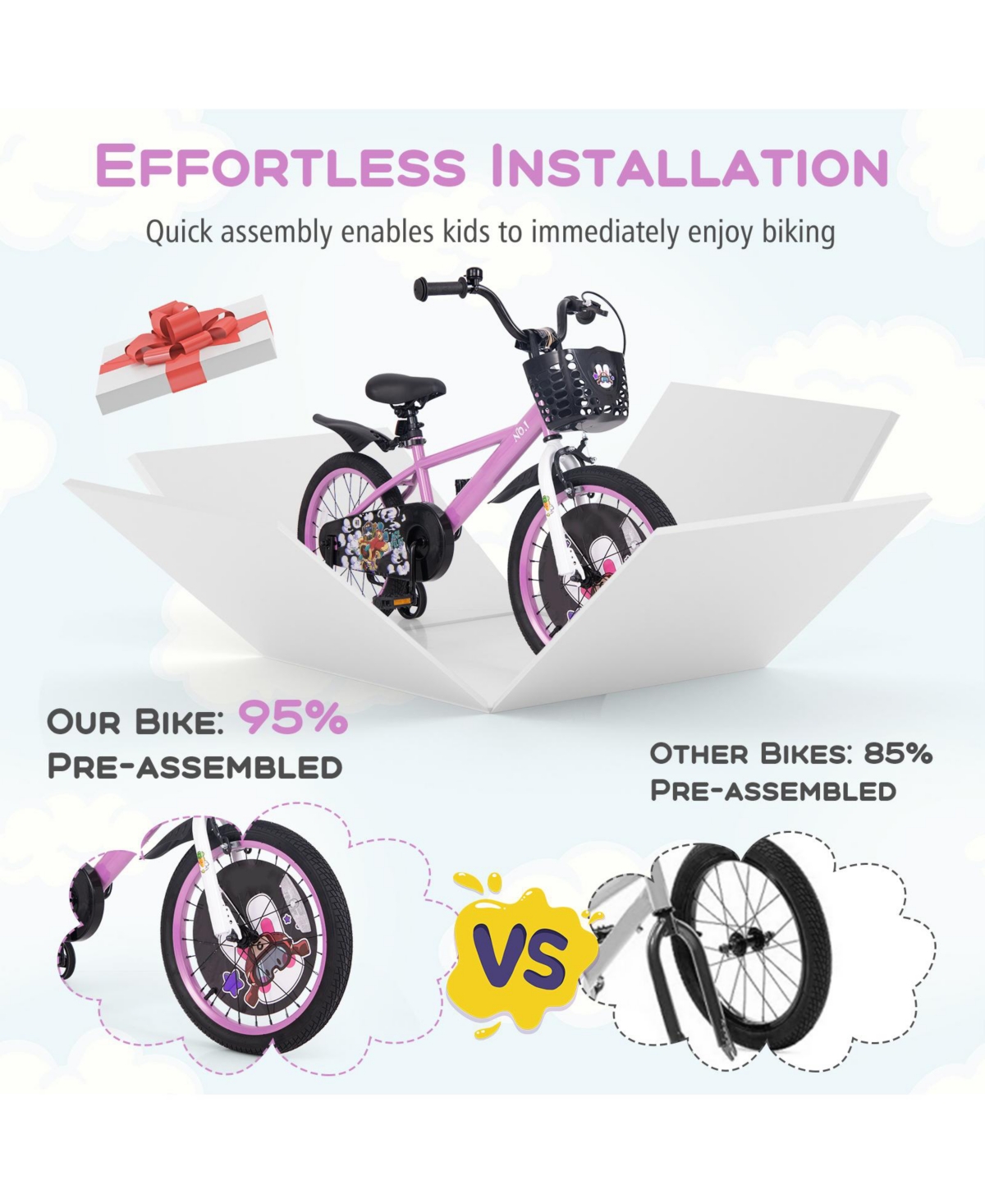 Kids Bike for 3-5 Years Old Sport Bicycle with Adjustable Handlebar and Saddle