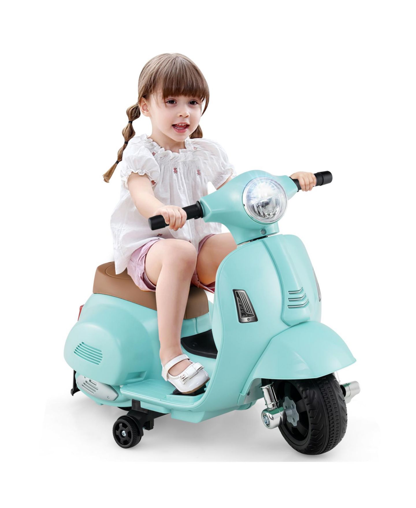 Детская игрушка Slickblue Licensed Kids Ride On Motorcycle with LED Headlight Horn and Footrest, цвет: Зелёный — фото 3
