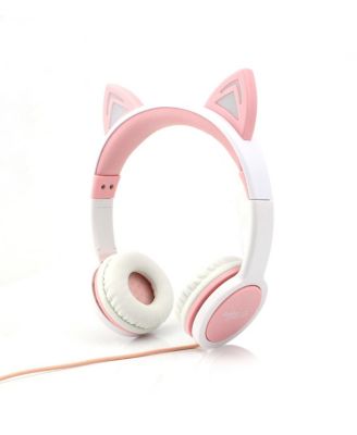 GabbaGoods Kids Safe LED Volume Limiting Cat Ear Headphones