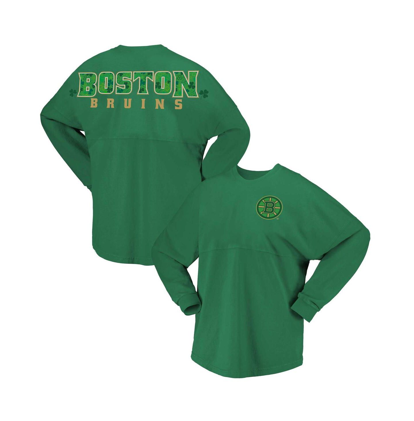 Женская футболка Fanatics Kelly Green Boston Bruins St. Patrick's Day Spirit Jersey — фото 1