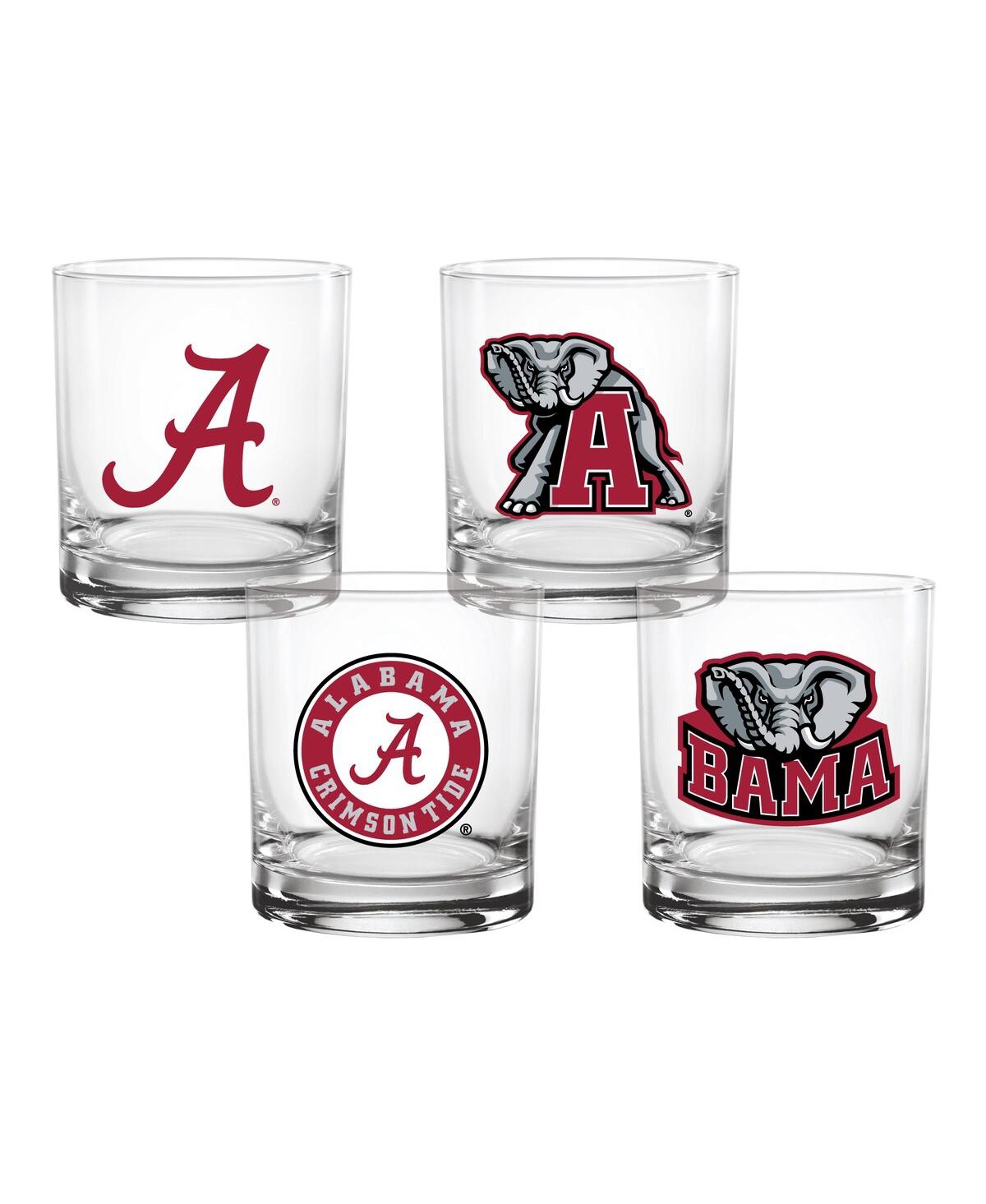 Indigo Falls Alabama Crimson Tide Collector's 14oz. Rocks Glass Set 4-pack In No Color