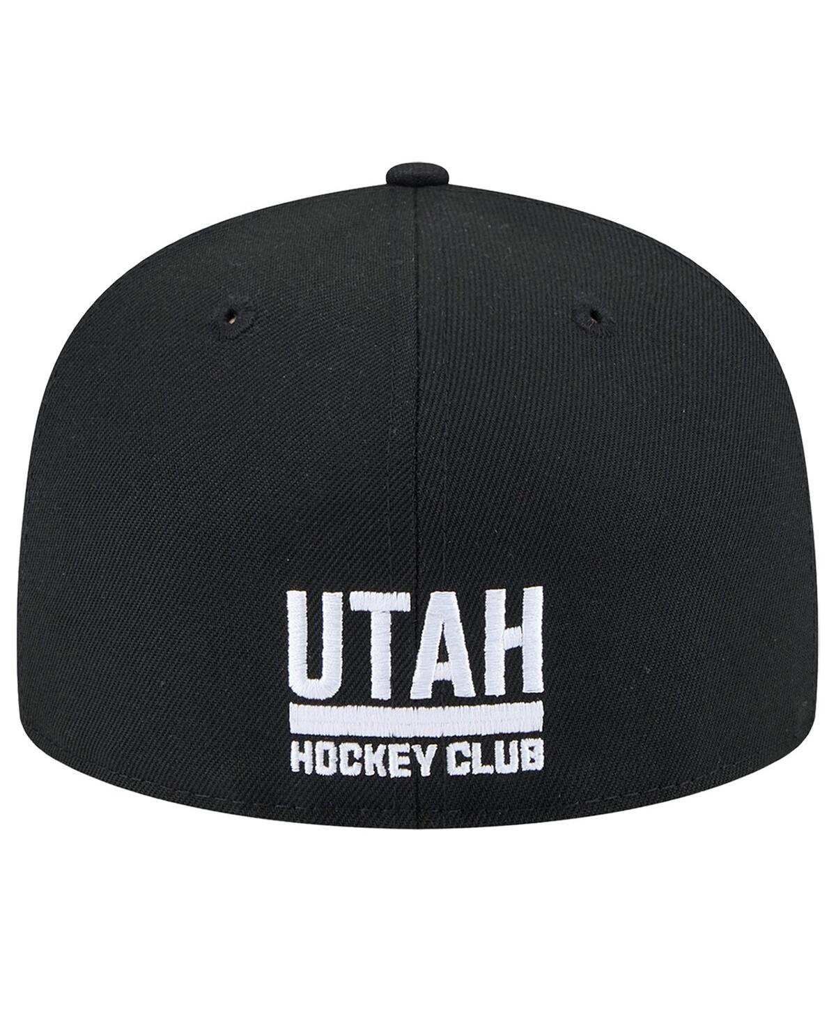 Shop New Era Men's Black Utah Hockey Club State Shape 1st Season 59fifty Fitted Hat