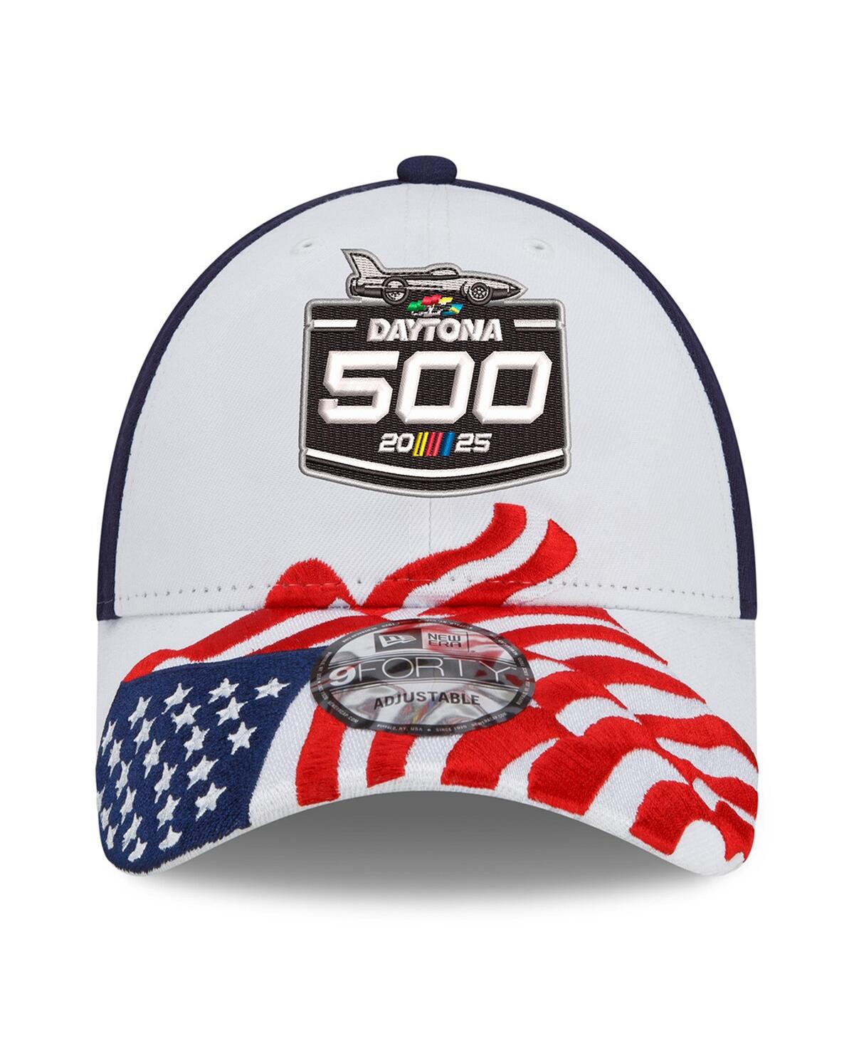 NEW ERA MEN'S WHITE/NAVY 2025 DAYTONA 500 9FORTY ADJUSTABLE HAT 