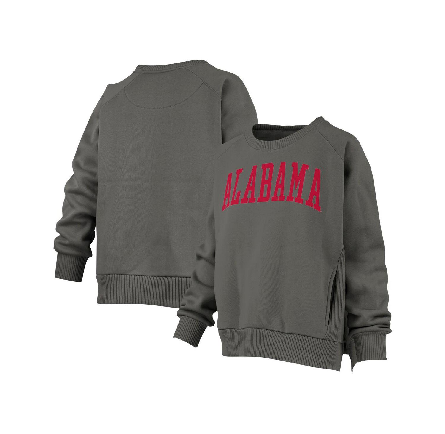 Women's Charcoal Alabama Crimson Tide Pocketed Raglan Pullover Sweatshirt