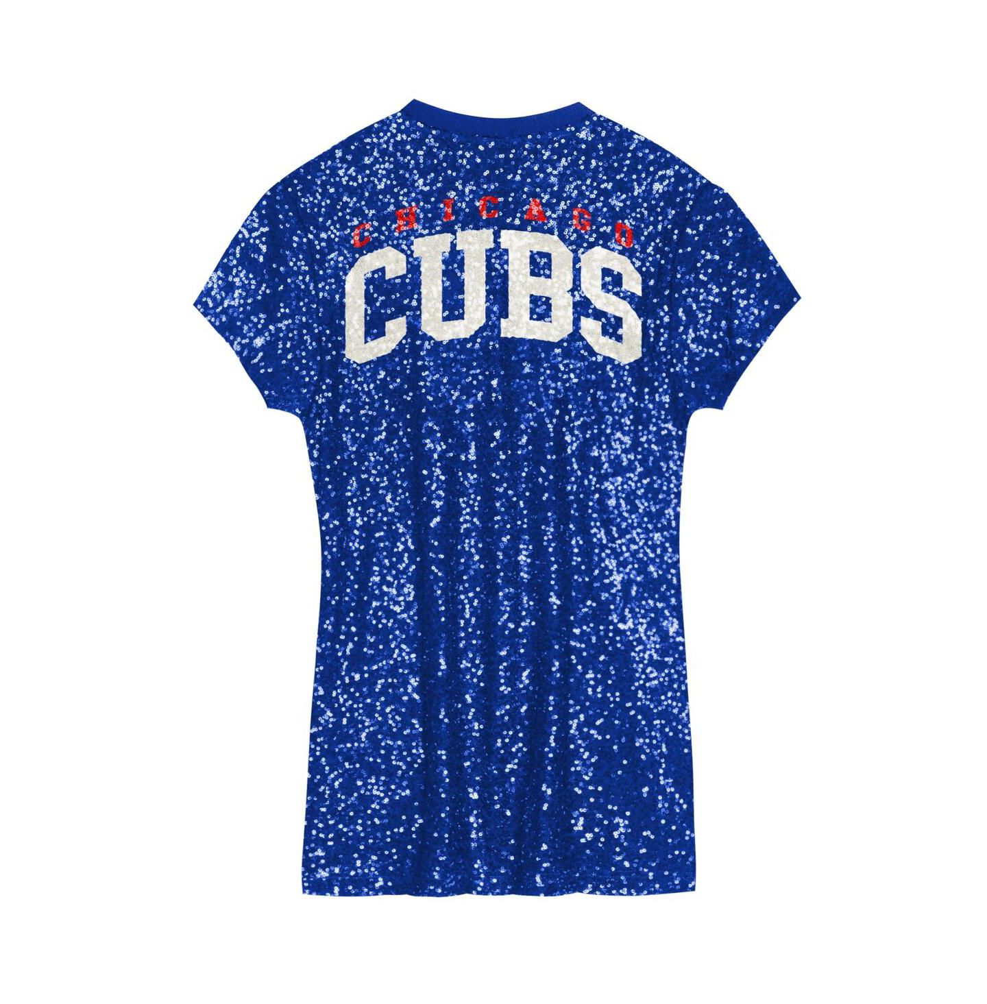 Платье Outerstuff Royal Chicago Cubs Sequin V-Neck Dress для девочек — фото 3