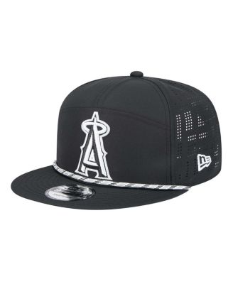 New Era - Men's Black Los Angeles Angels Laser Cut 9FIFTY Snapback Hat