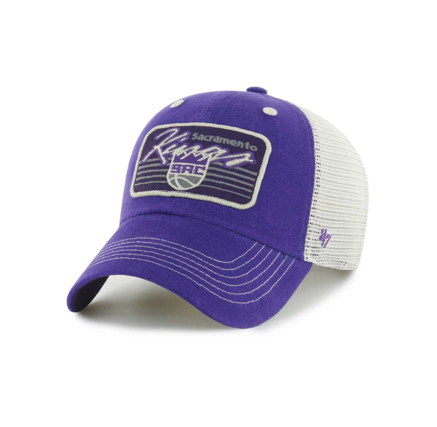 Men's Purple Sacramento Kings Five Point Patch Clean Up Adjustable Hat