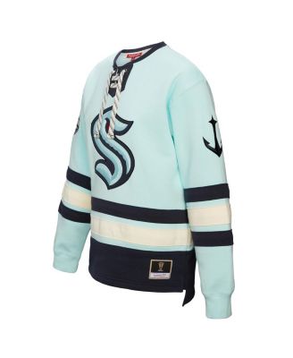 Women's Light Blue Seattle Kraken Heritage Lace-Up Pullover Sweatshirt