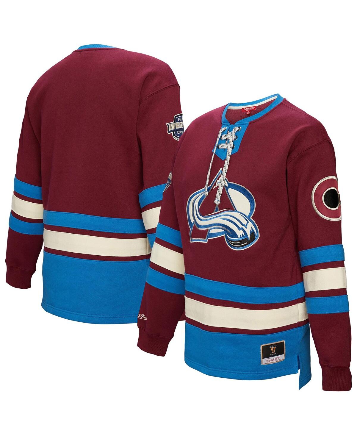 Women's Burgundy Colorado Avalanche Heritage Lace-Up Pullover Sweatshirt - Burgundy