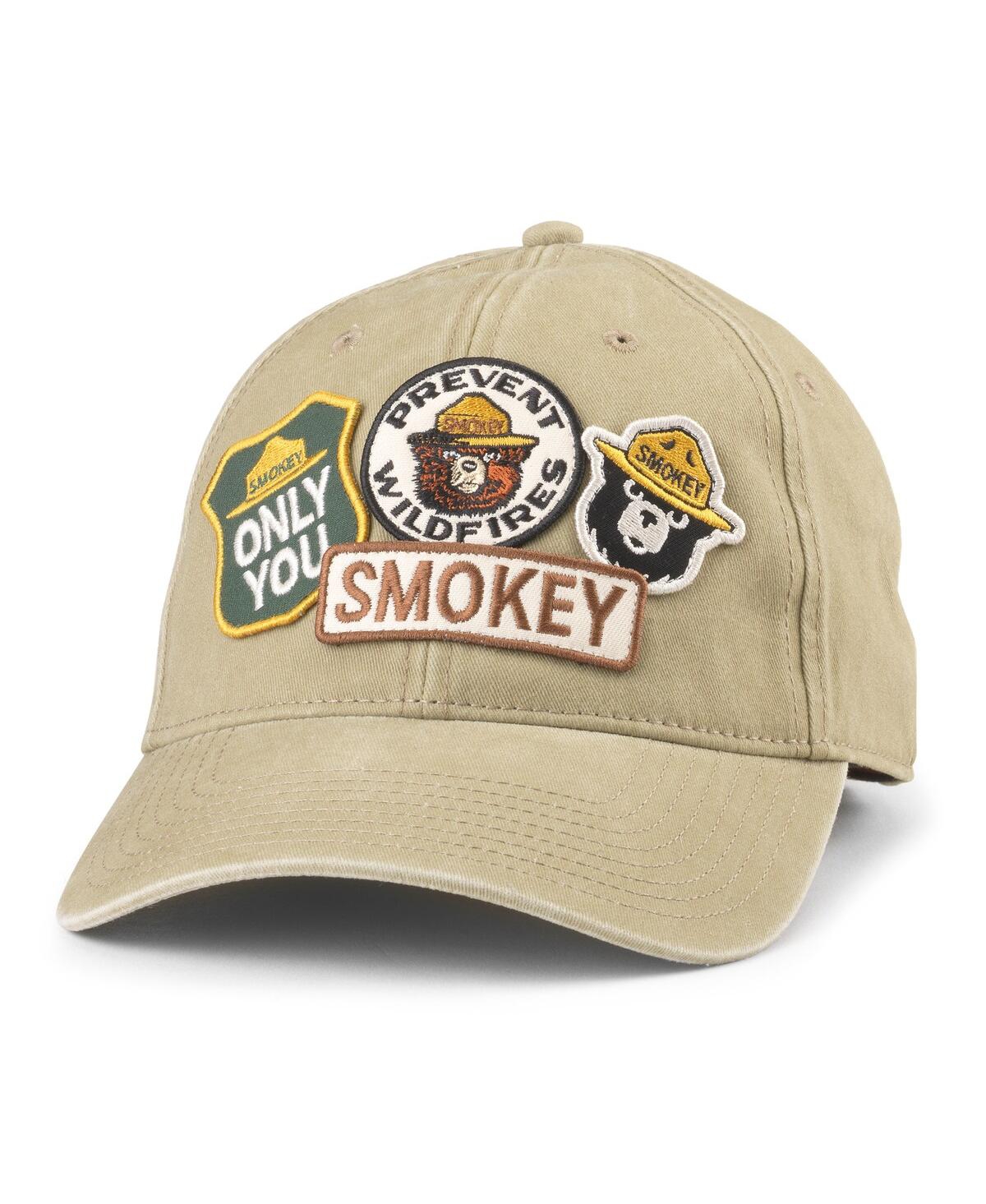 AMERICAN NEEDLE MEN'S KHAKI SMOKEY BEAR ICONIC ADJUSTABLE HAT 