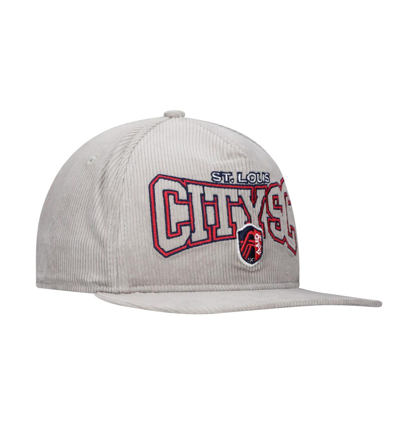 Мужская кепка New Era Gray St. Louis City SC Corduroy Golfer Adjustable Hat — фото 4