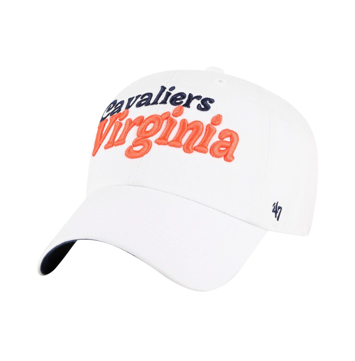 Женская кепка '47 Brand White Virginia Cavaliers Pensacola Clean Up Adjustable Hat — фото 1