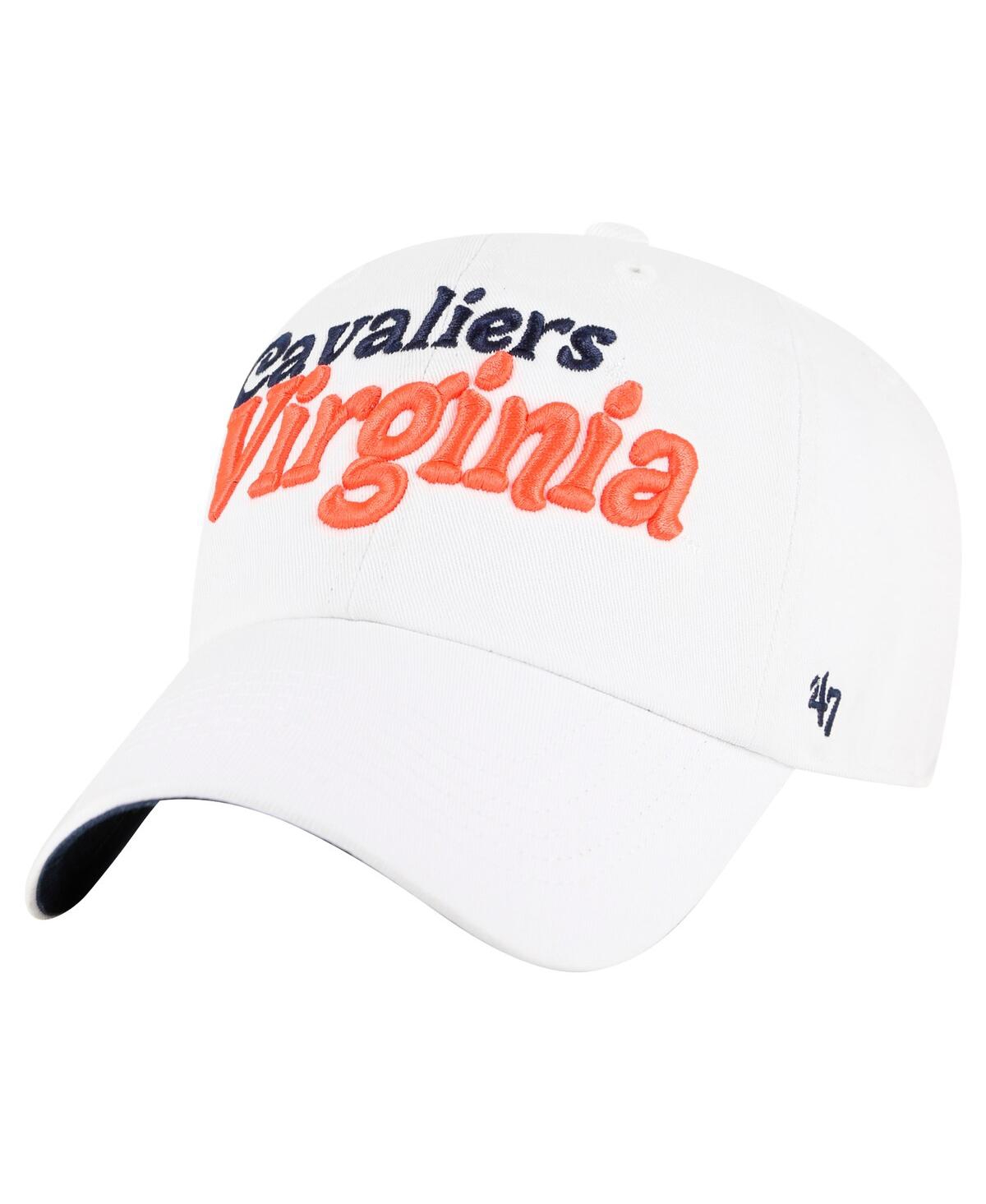 47 Brand Women's White Virginia Cavaliers Pensacola Clean Up Adjustable Hat In White