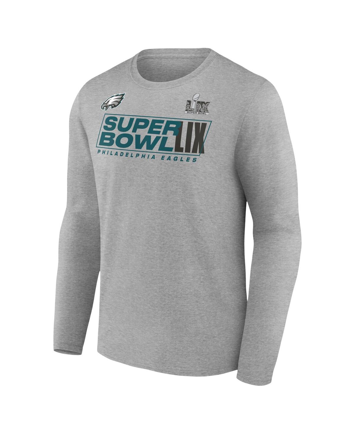 Fanatics Men's Heather Gray Philadelphia Eagles Super Bowl Lix Roster Long Sleeve T-shirt In Heather Gray