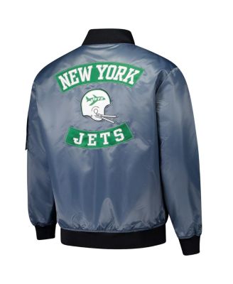 Men's Charcoal New York Jets Big Tall Bomber Full-Zip Jacket