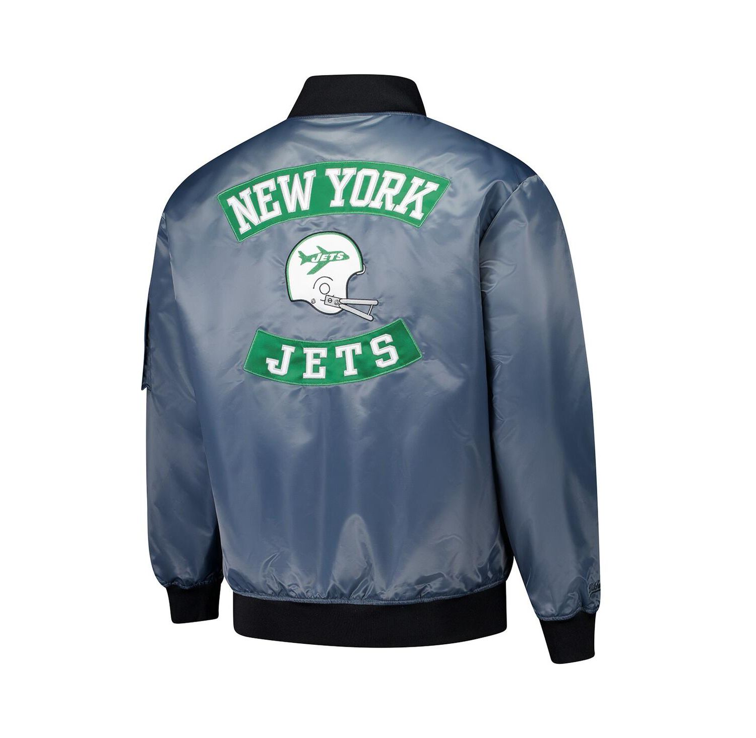 Men's Charcoal New York Jets Big & Tall Bomber Full-Zip Jacket