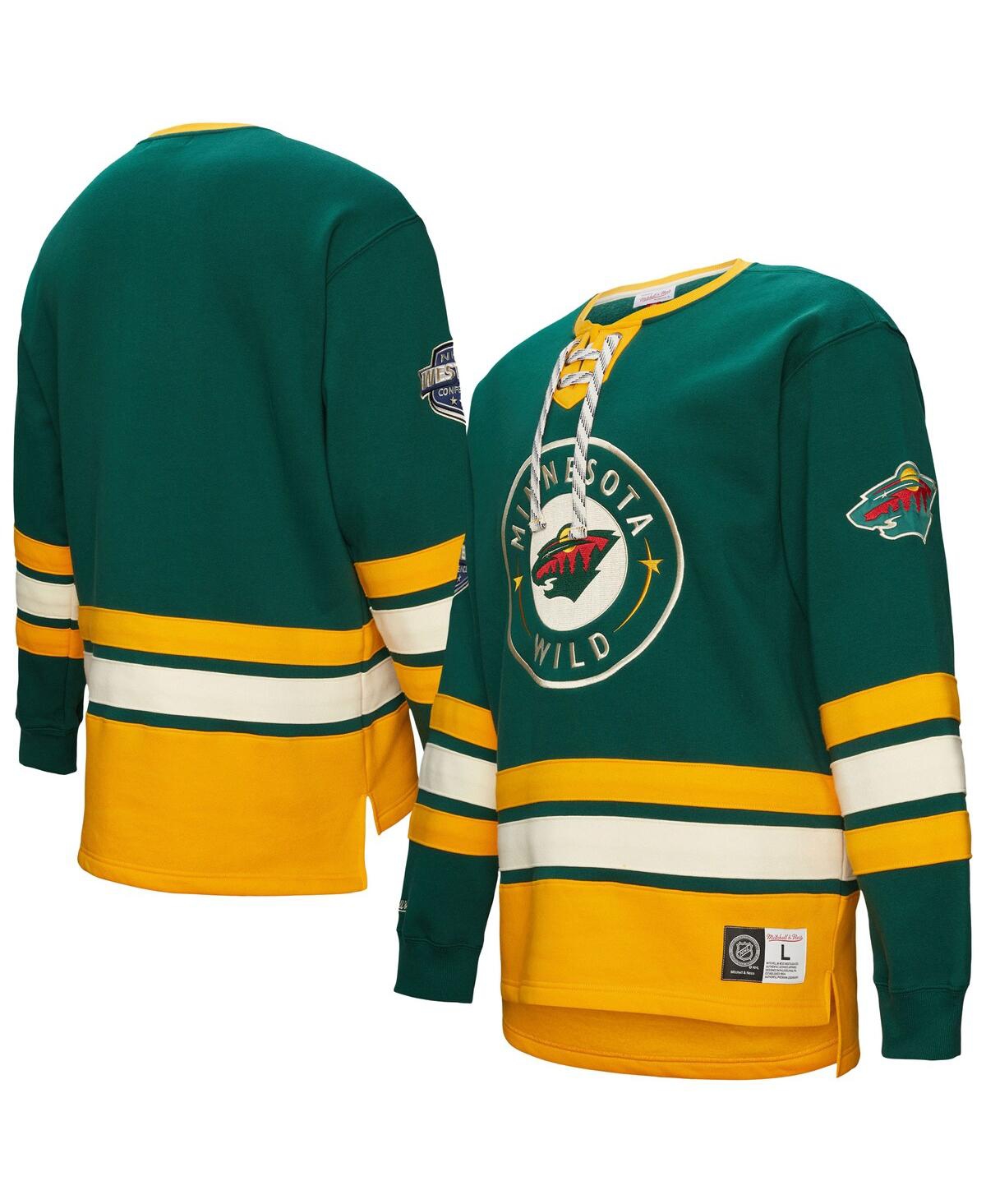 Men's Hunter Green Minnesota Wild Heritage Lace-Up Pullover Sweatshirt - Hunter Green