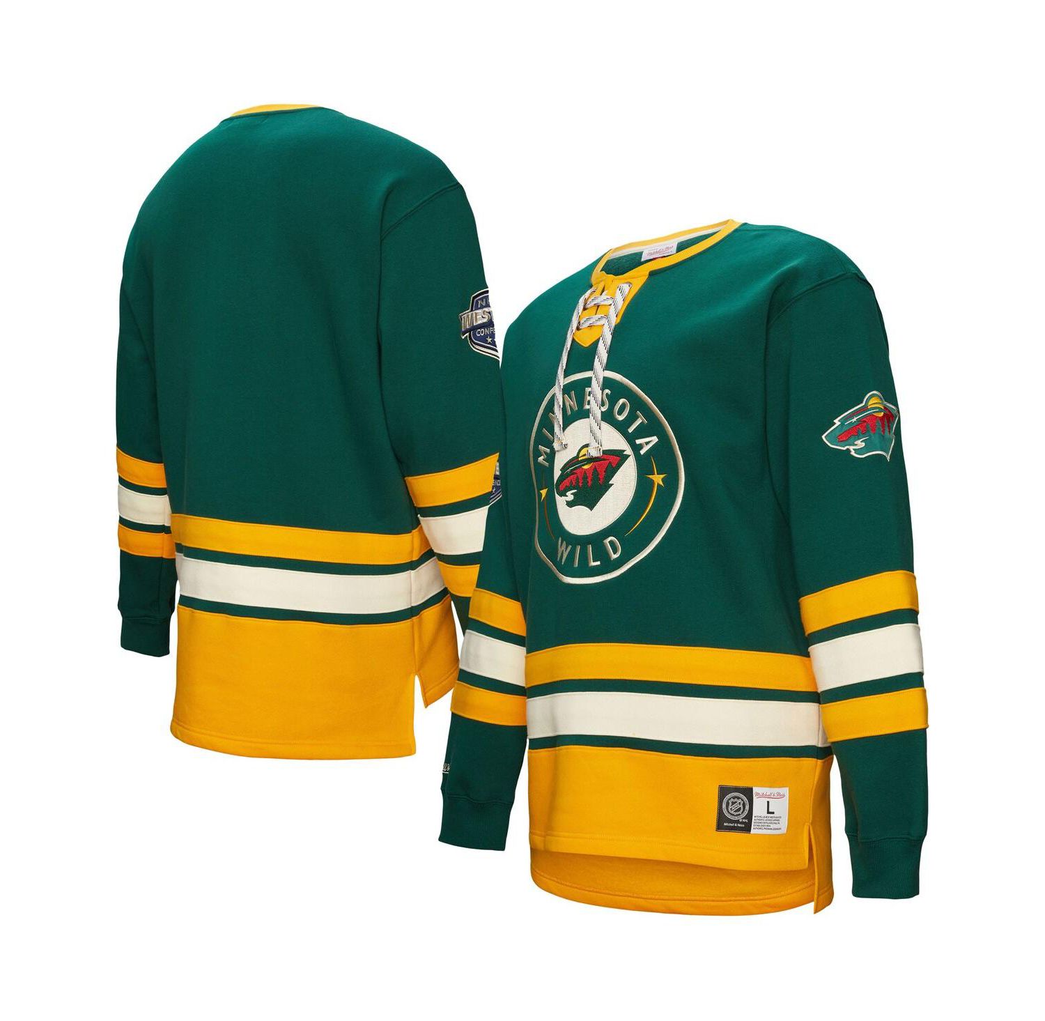 Men's Hunter Green Minnesota Wild Heritage Lace-Up Pullover Sweatshirt