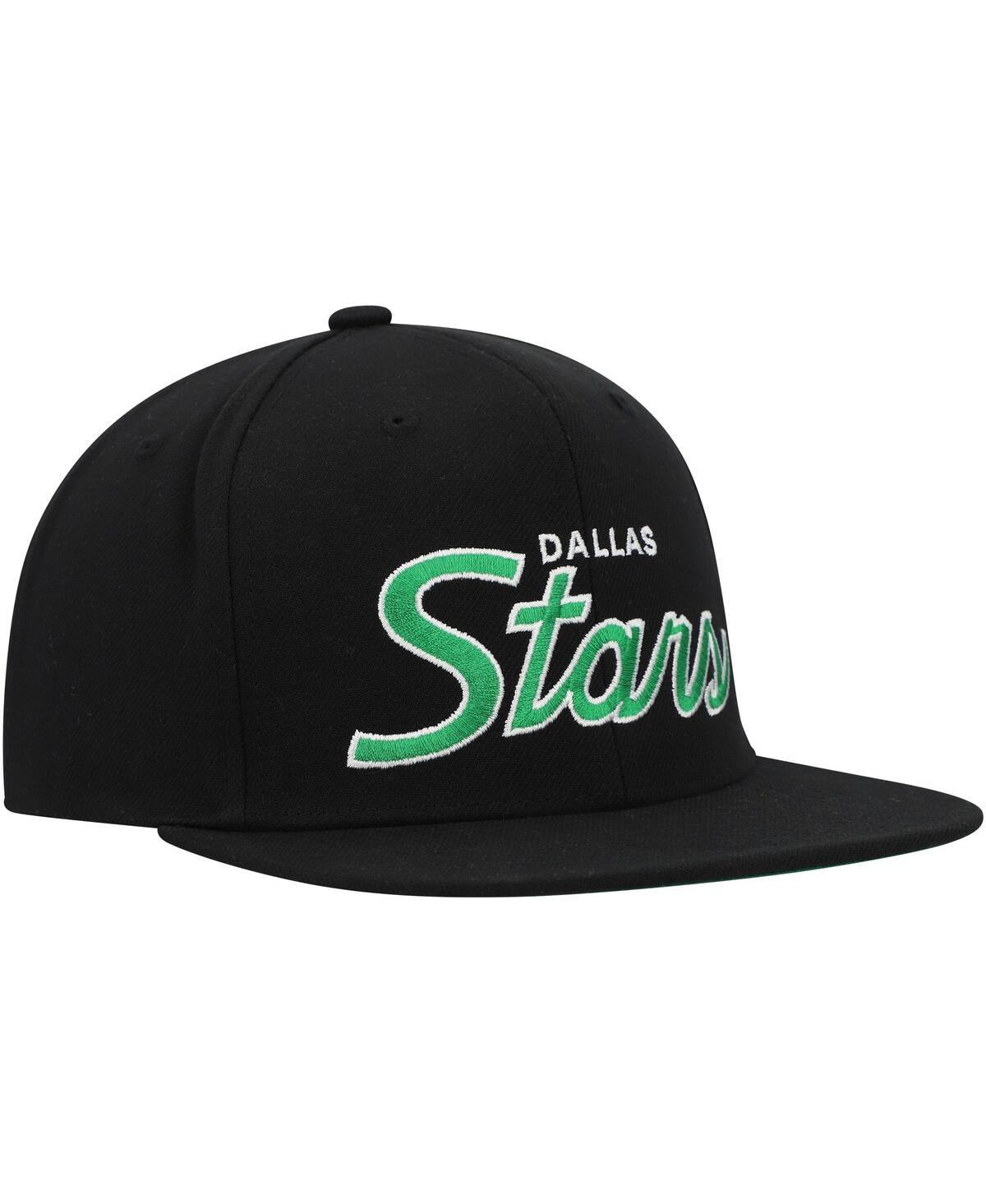 Mitchell & Ness Men's Black Dallas Stars Core Team Script 2.0 Snapback Hat In Black