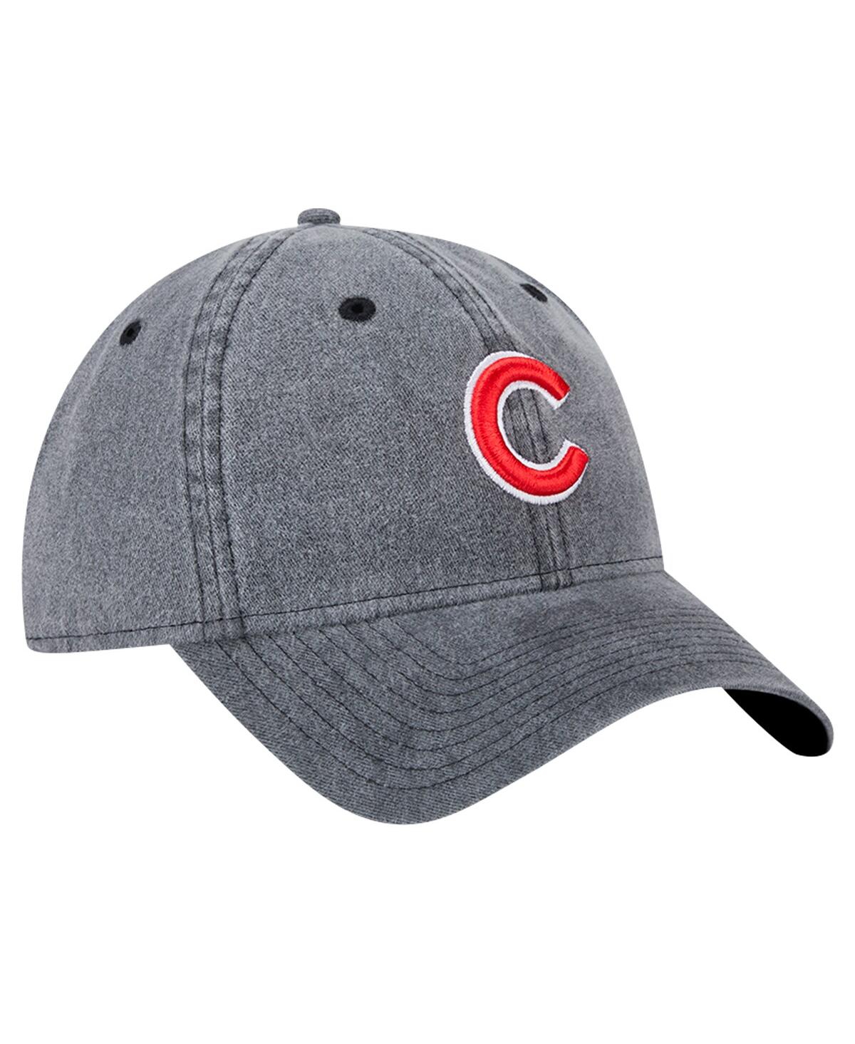 NEW ERA MEN'S BLACK CHICAGO CUBS RUGGED TEAM 9TWENTY ADJUSTABLE HAT 