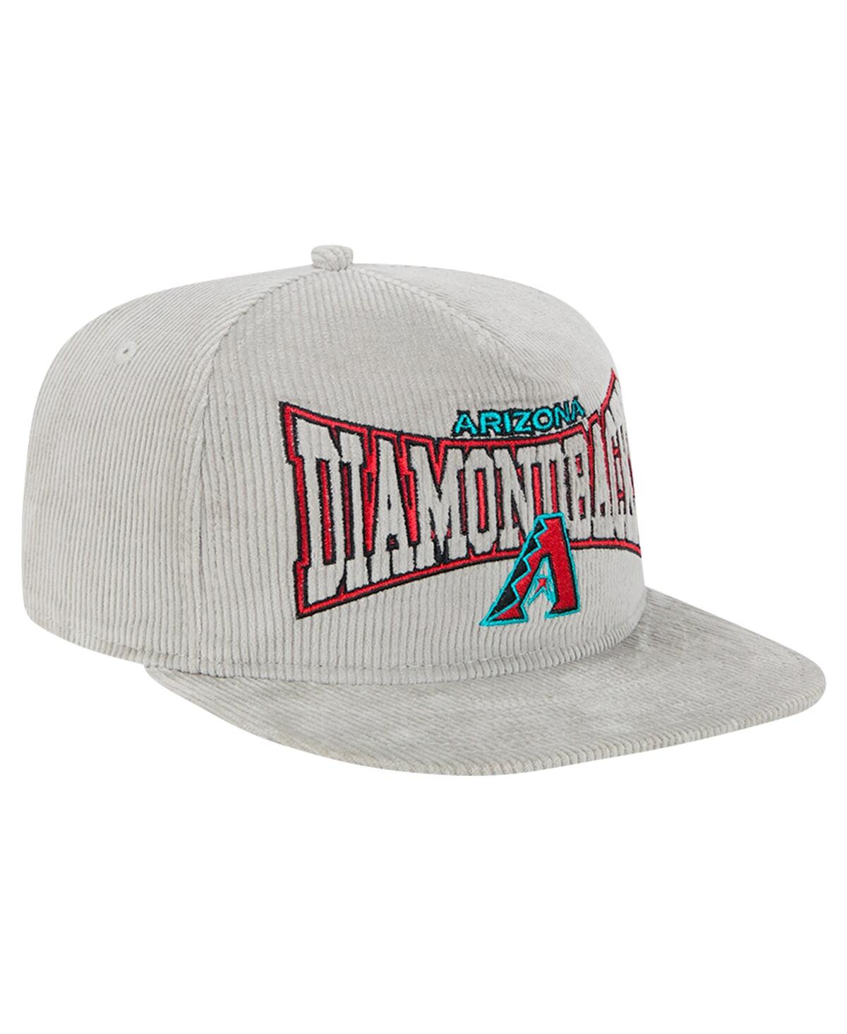 New Era Men's Gray Arizona Diamondbacks Corduroy Golfer Snapback Hat In Gray