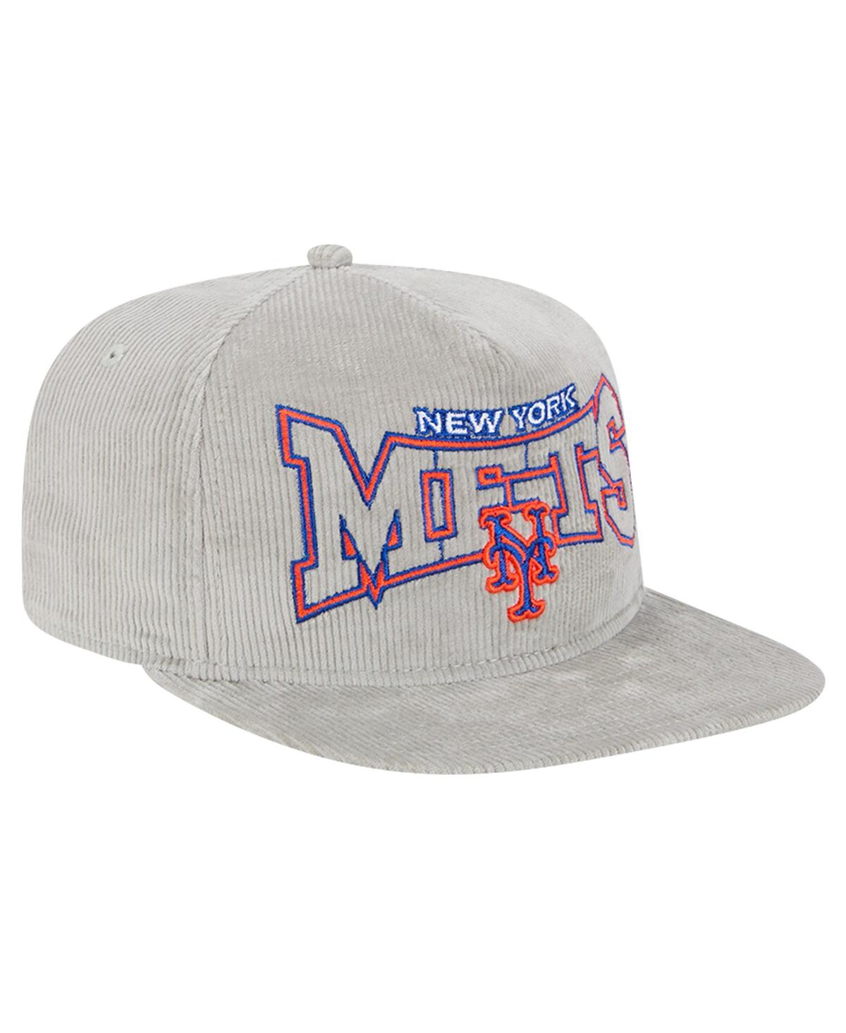 New Era Men's Gray New York Mets Corduroy Golfer Snapback Hat In Gray