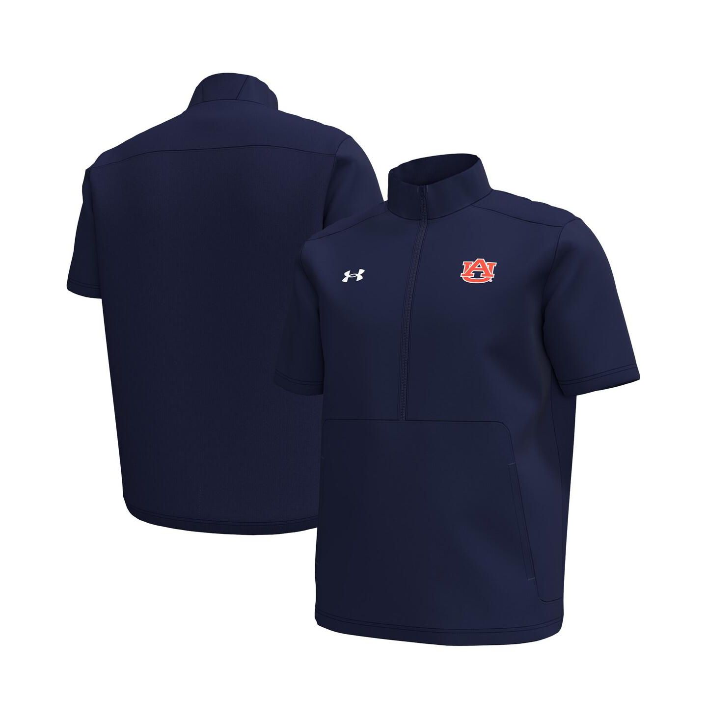 Мужская футболка Under Armour Navy Auburn Tigers Motivate Quarter-Zip Short Sleeve — фото 1