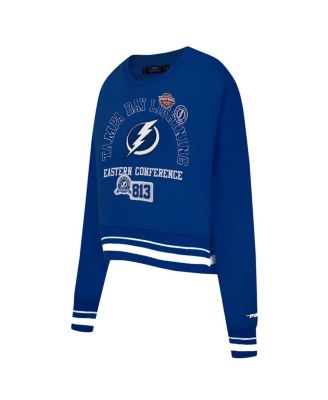 Women's Blue Tampa Bay Lightning Area Code Cropped Pullover Sweatshirt