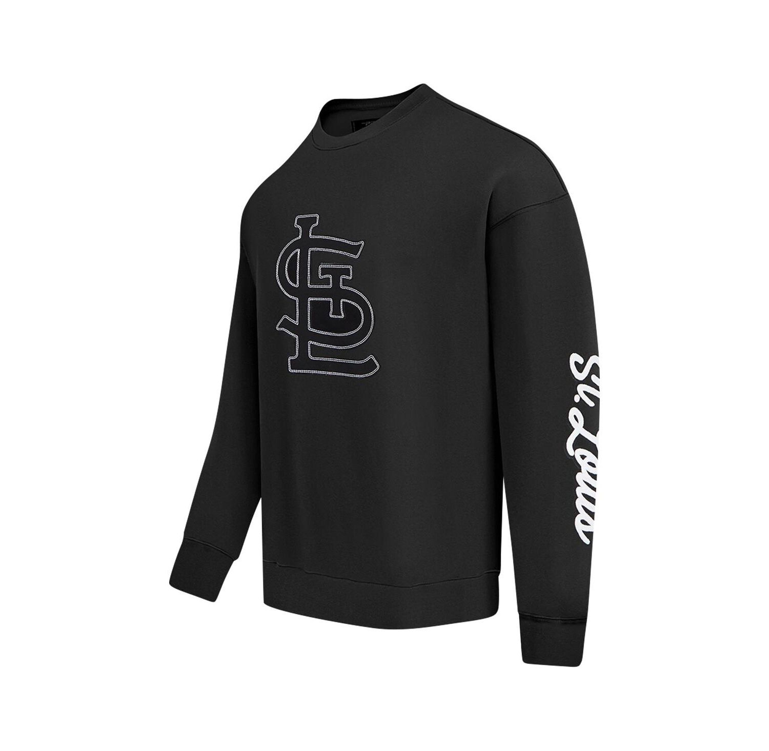 Men's Black St. Louis Cardinals Paint The City Dropped Shoulder Pullover Sweatshirt