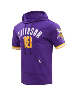 Men's Justin Jefferson Purple Minnesota Vikings Player Name Number Hoodie T-Shirt
