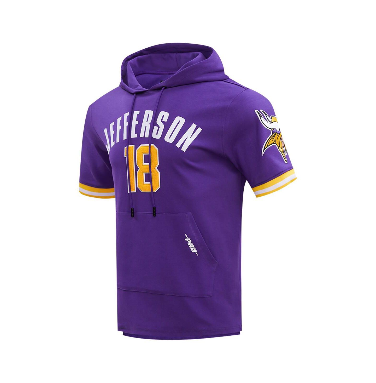 Мужское худи Pro Standard Justin Jefferson Purple Minnesota Vikings Player Name & Number T-Shirt — фото 5