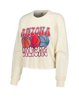Women's Natural Arizona Wildcats Comfort Colors Basketball Cropped Long Sleeve T-Shirt