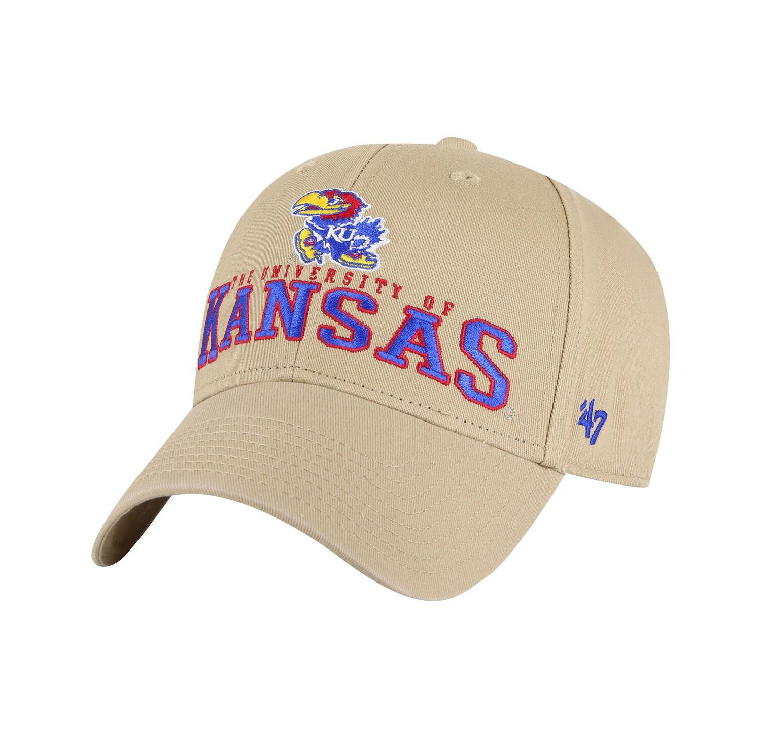 Men's Khaki Kansas Jayhawks Powell MVP Adjustable Hat