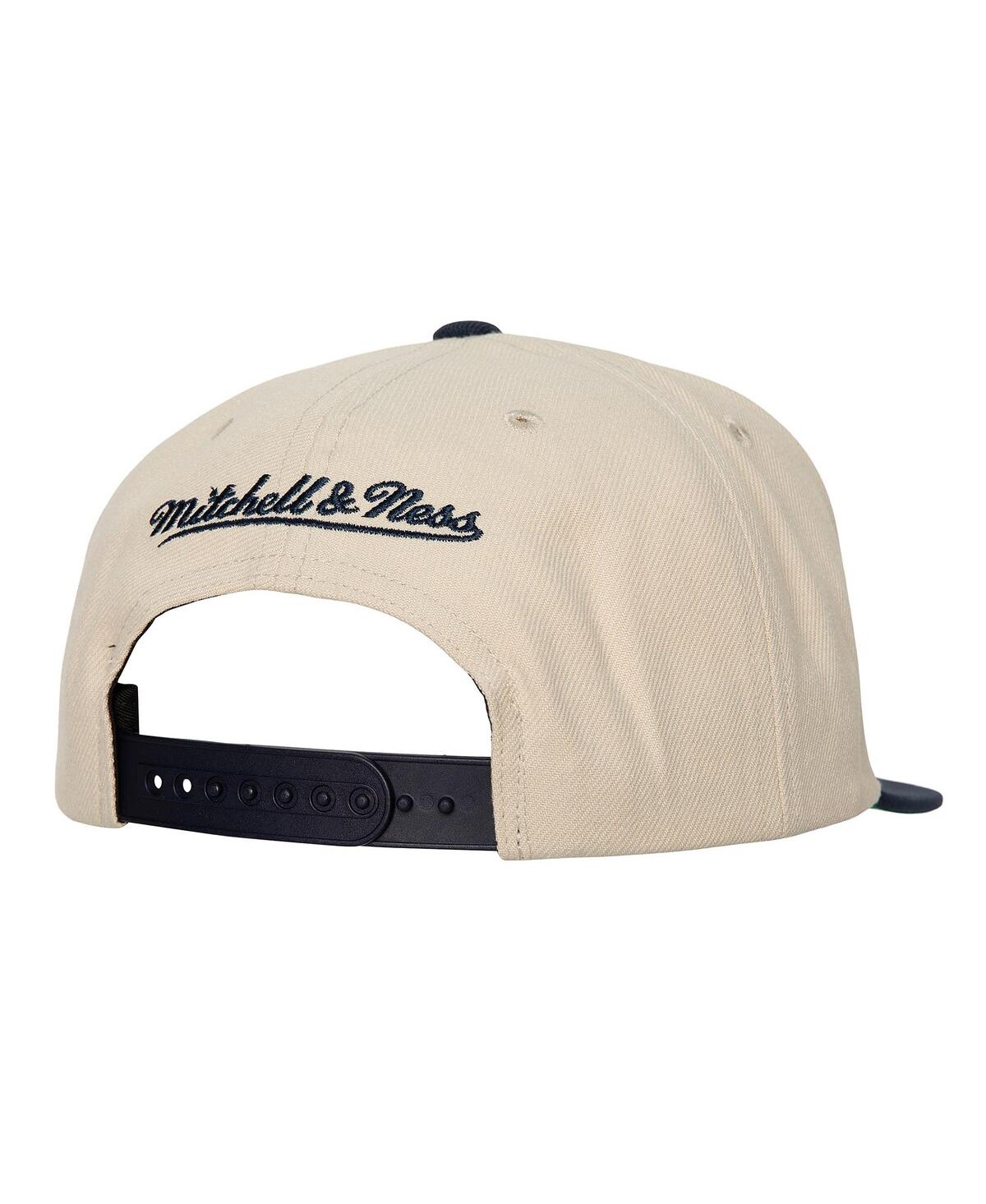 Mitchell & Ness Men's Cream Howard Bison Chainstitch Hook Logo Snapback Hat In Cream