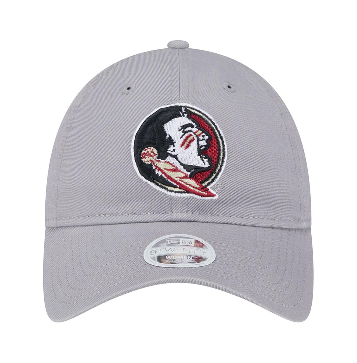 Женская кепка New Era Gray Florida State Seminoles Logo 9TWENTY Adjustable Hat — фото 5