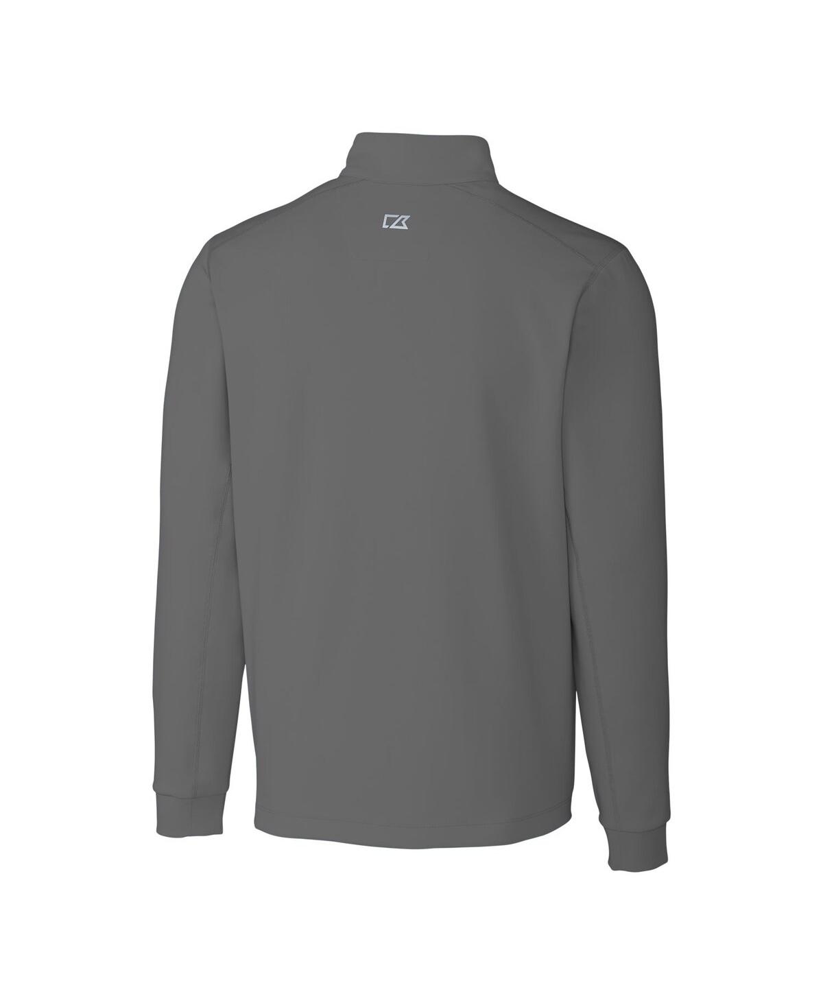 Cutter & Buck Men's Steel Detroit Lions Throwback Logo Traverse Stretch Quarter-zip Pullover Top In Steel