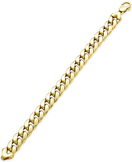 Macy's Cuban Chain Link Bracelet in 14k Gold & Reviews Bracelets